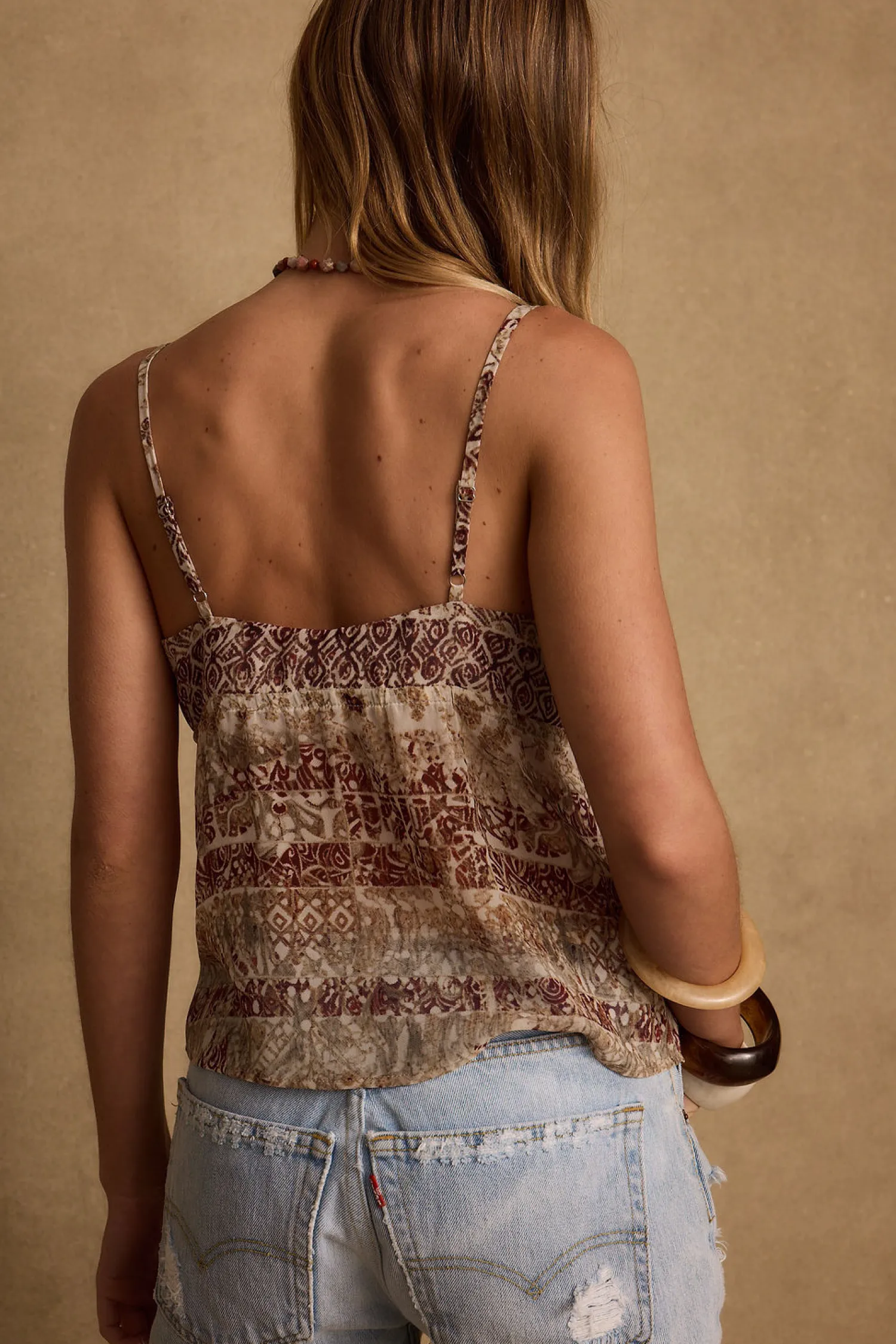 Clearance Delia Printed Tank Top Tees + Tanks
