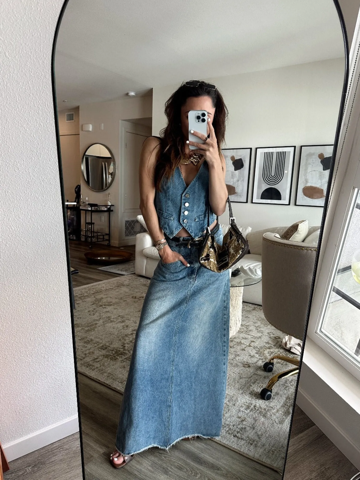 Outlet Diane Blue Denim Vest Going Out Tops|Tees + Tanks
