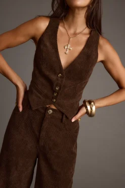 Online Diane Brown Corduroy Vest Workwear Tops|Tees + Tanks