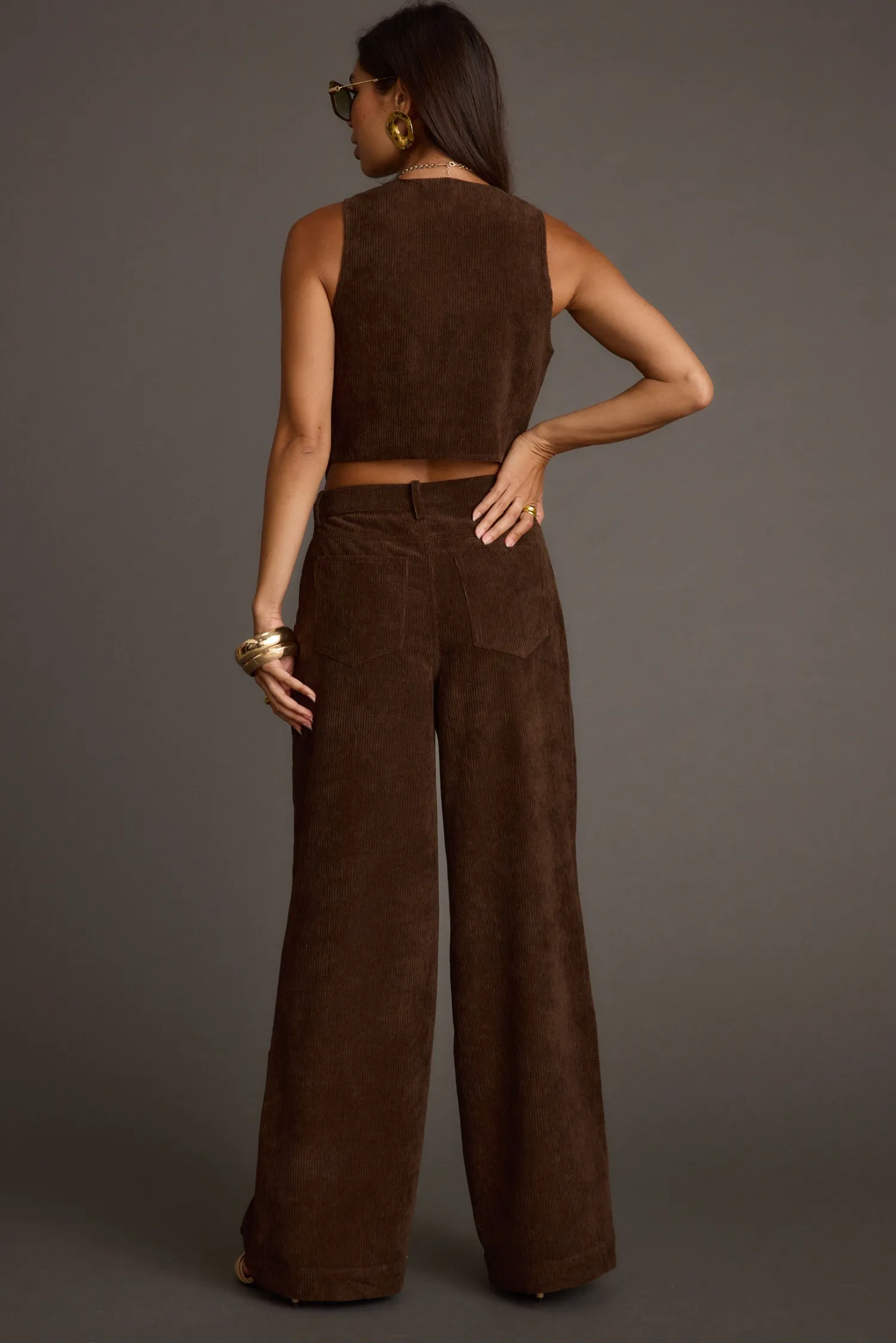 Online Diane Brown Corduroy Vest Workwear Tops|Tees + Tanks