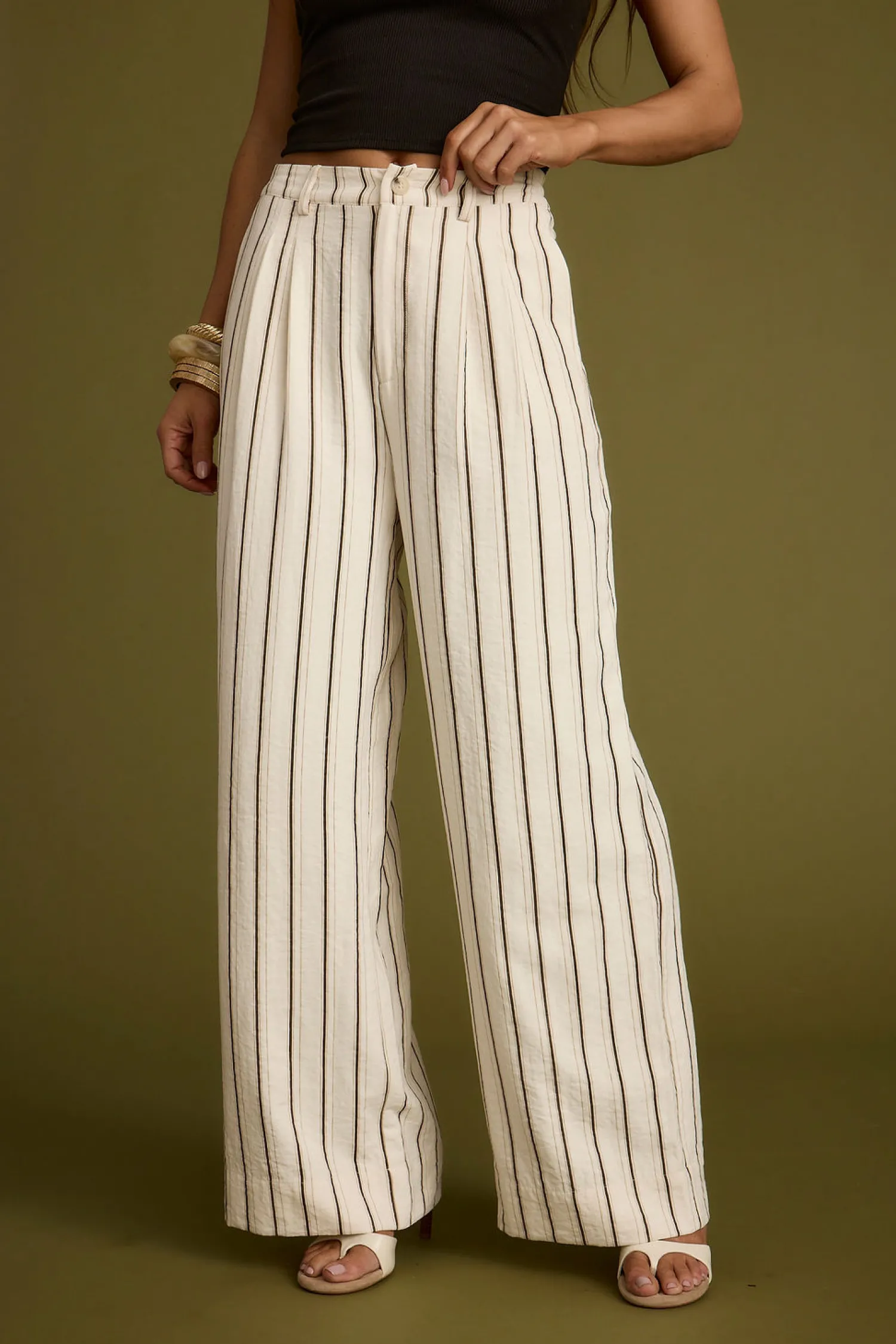 Sale Diane White Striped Trousers Pants|Sets