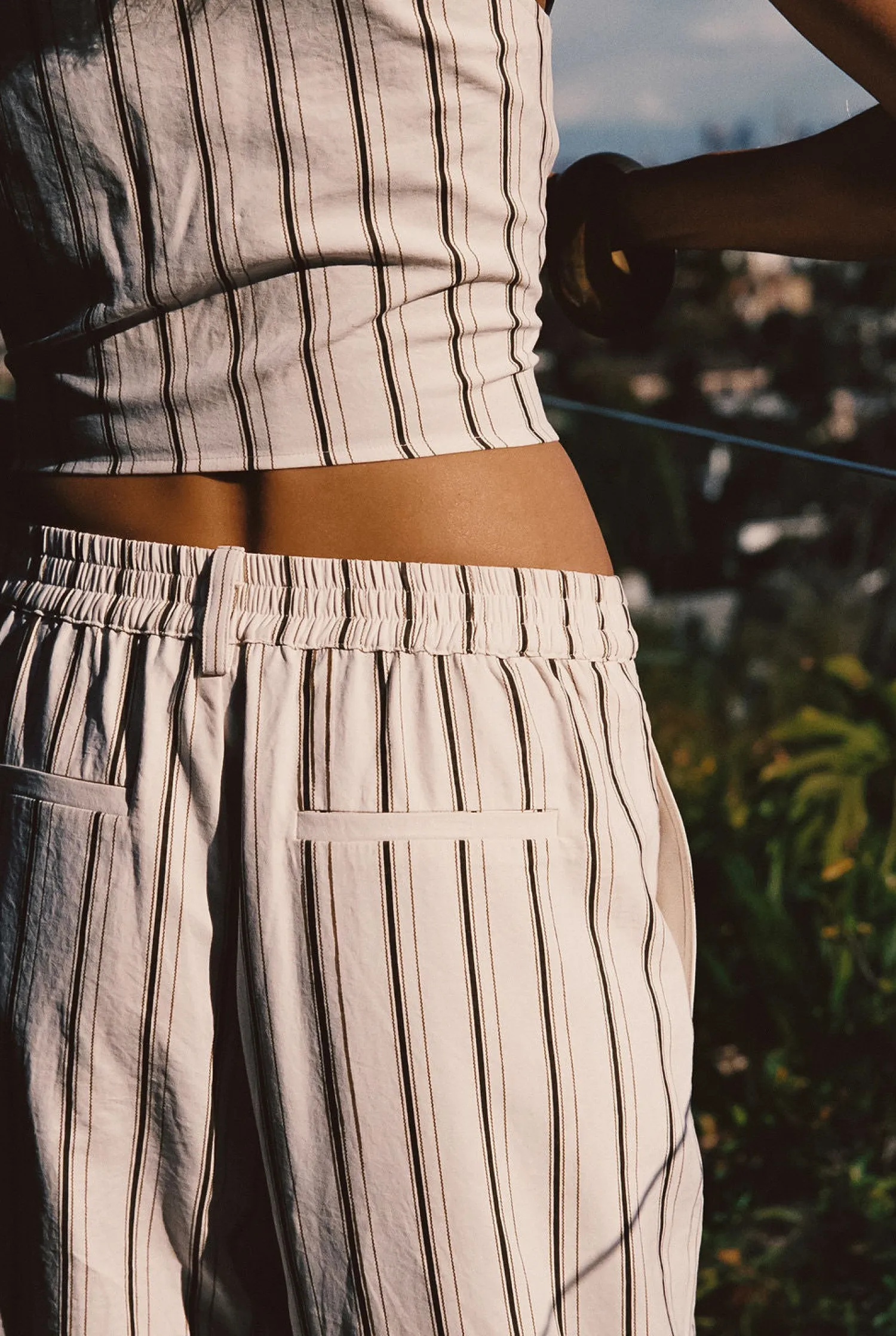 Sale Diane White Striped Trousers Pants|Sets