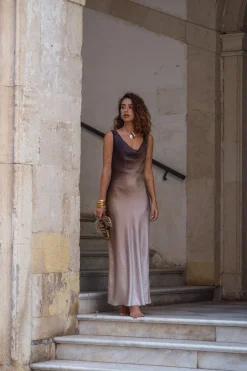 Outlet Dolce Mocha Ombre Cowl Neck Maxi Dress Date Night Dresses|Wedding Guest Dresses