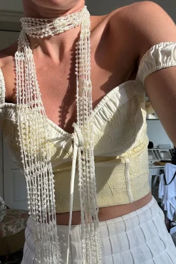 Sale Ellie Baby Yellow Corset Top Tees + Tanks|Vacation Tops