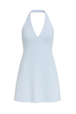 New Emma Baby Blue Linen Mini Dress Seashells + Wedding Bells|Honeymoon