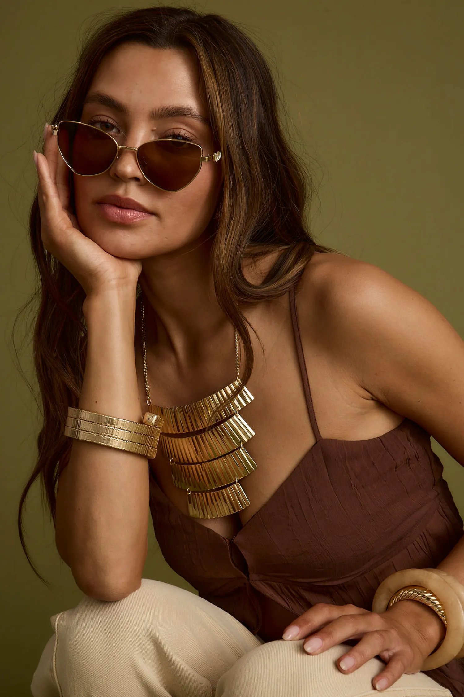 Discount Empire Gold Statement Necklace Jewelry