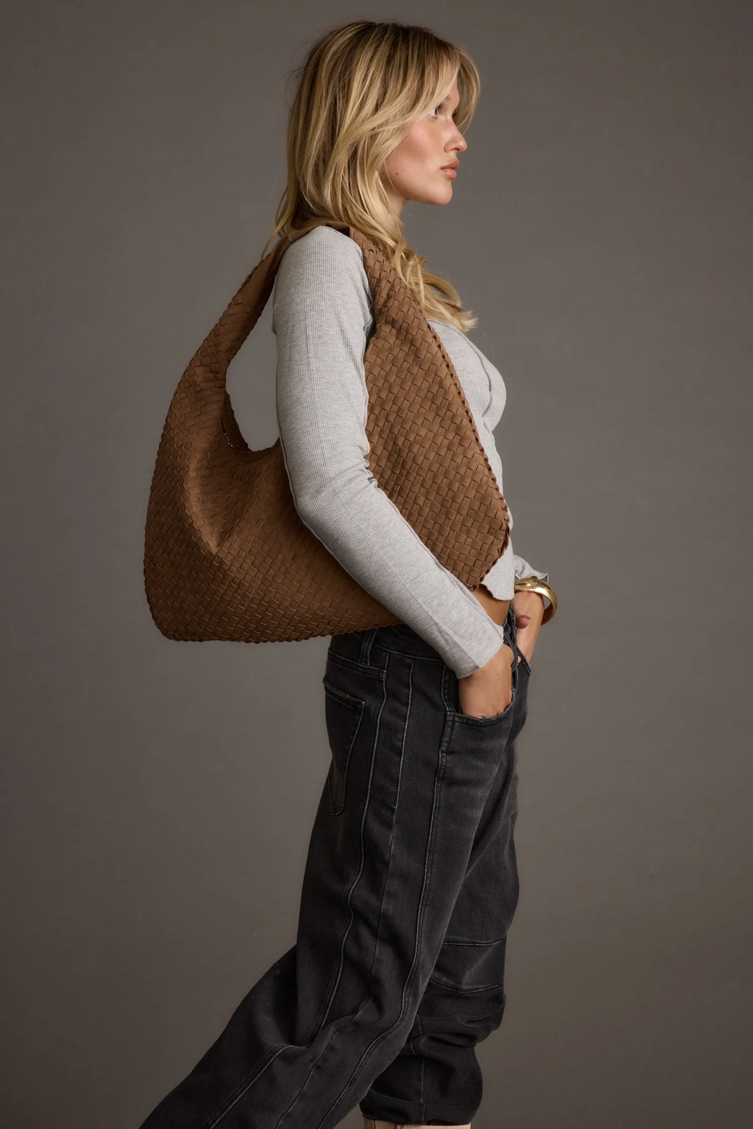 New Faye Mocha Suede Hobo Bag Handbags