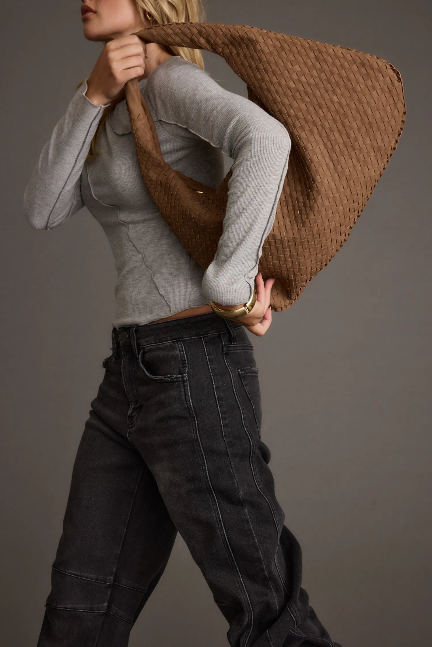 New Faye Mocha Suede Hobo Bag Handbags
