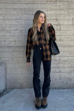 Discount Fireside Mocha Plaid Flannel Outerwear|Jackets