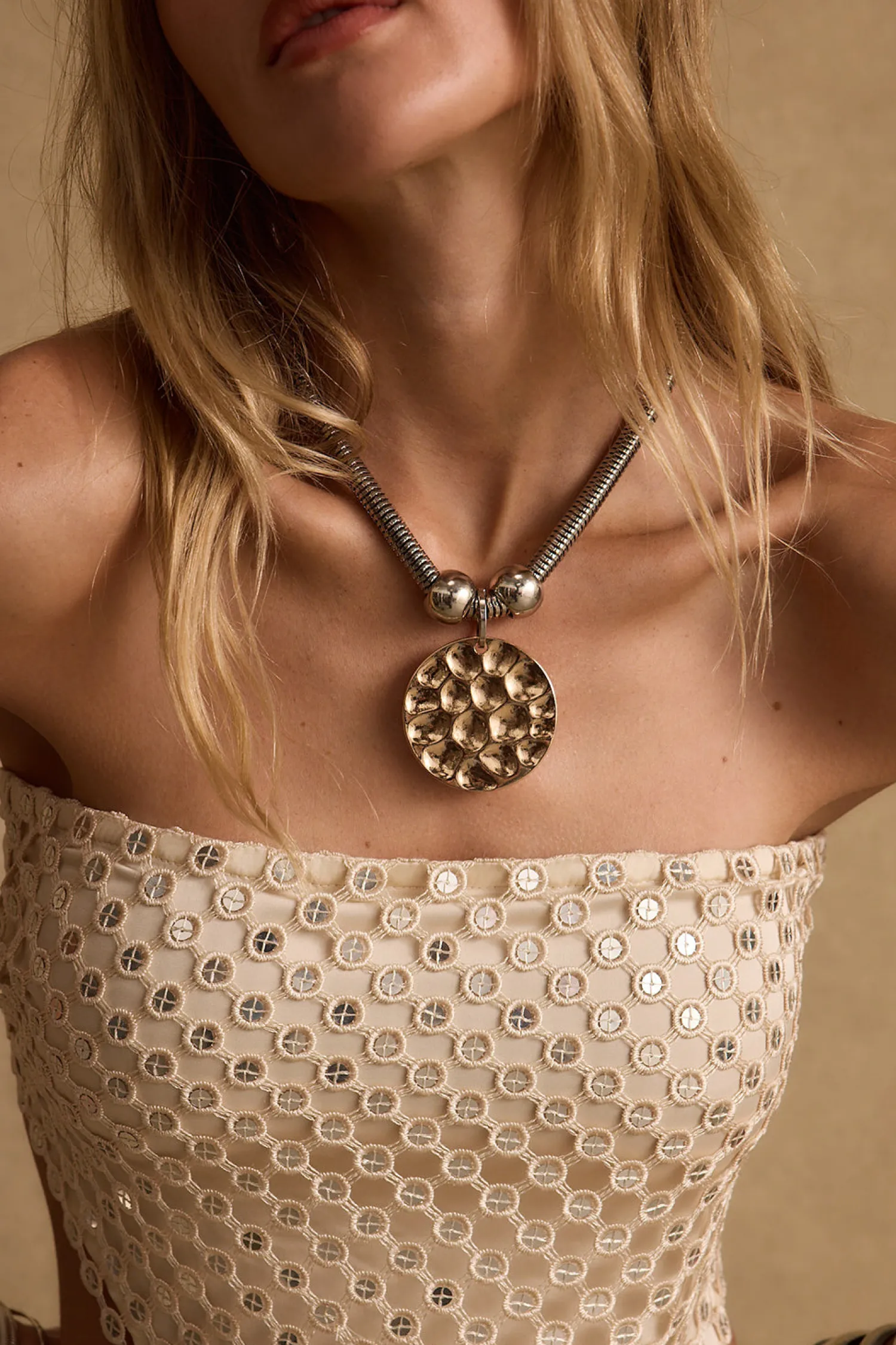 Hot Frida Silver and Gold Statement Necklace Jewelry|Golden Hour Bachelorette