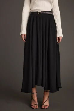 Online Gloria Black Midi Skirt Skirts