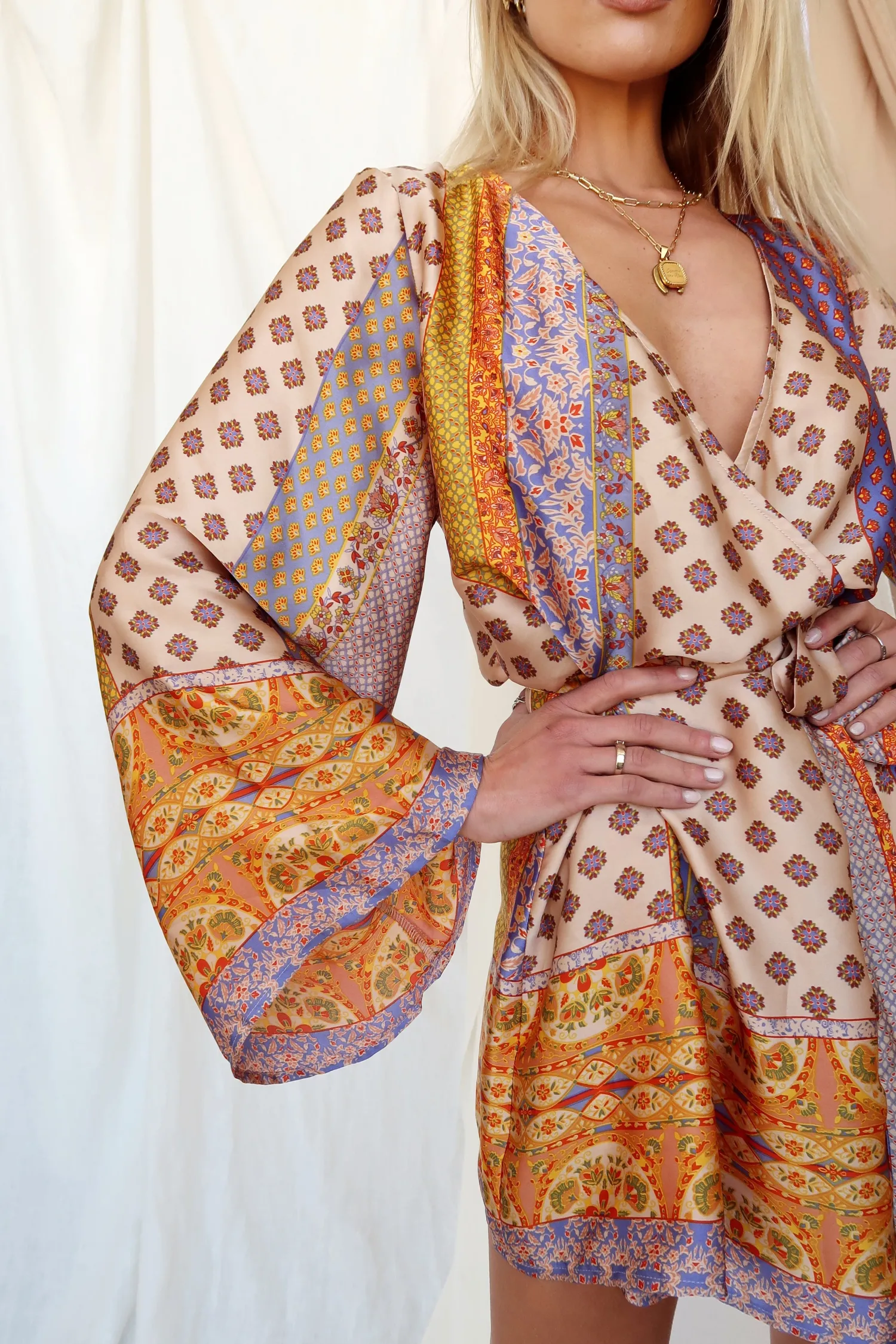 Outlet Gold Standard Multicolored Kimono Dress Seashells + Wedding Bells|For You And Your Bestie