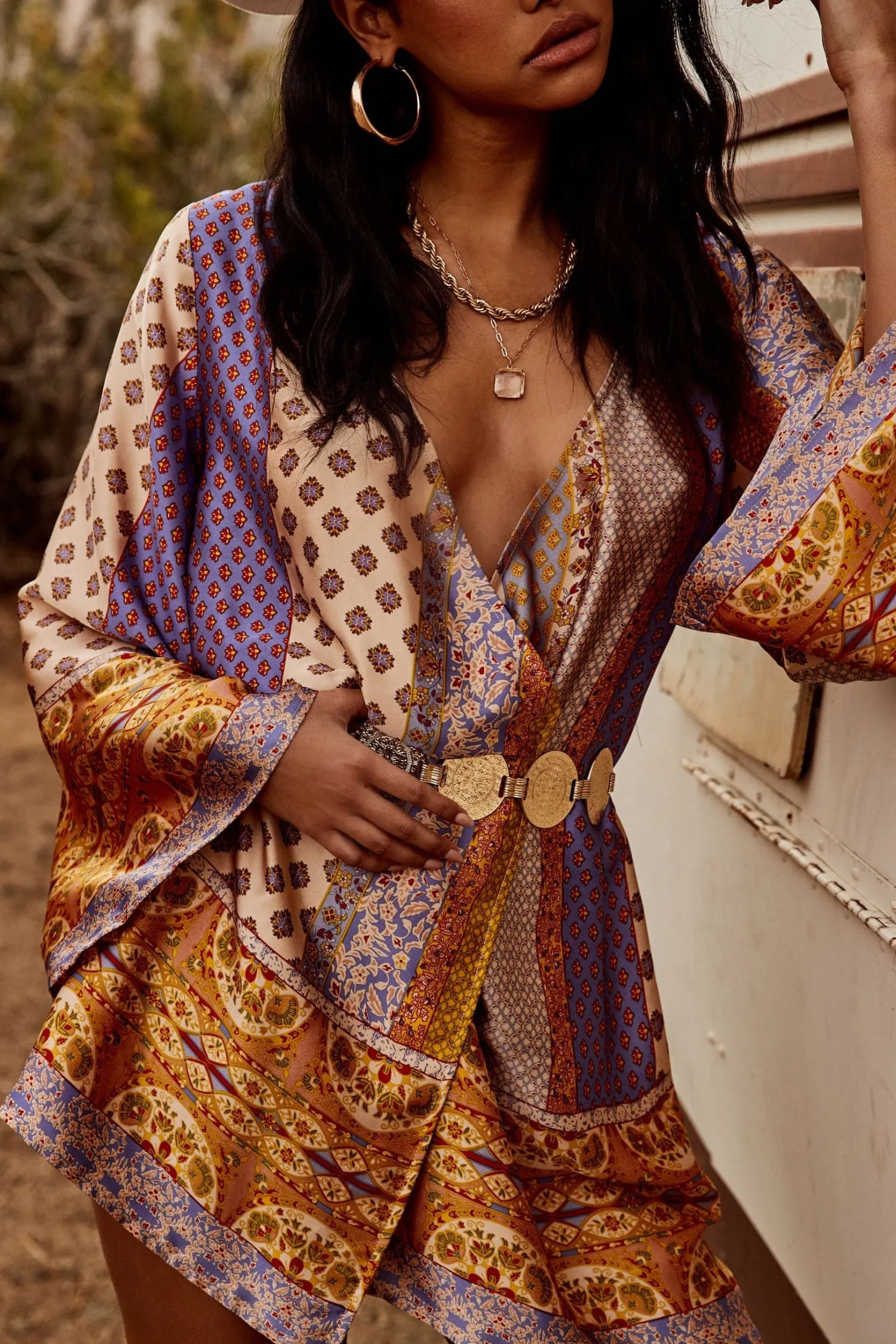 Outlet Gold Standard Multicolored Kimono Dress Seashells + Wedding Bells|For You And Your Bestie