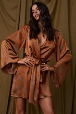Sale Gold Standard Rust Kimono Dress Festival Restocked|For You And Your Bestie
