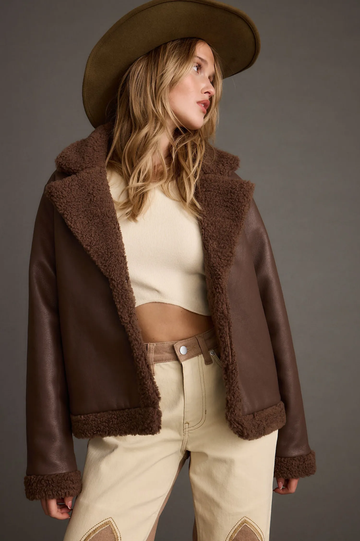 Sale Great Falls Brown Sherpa Coat Outerwear|Jackets