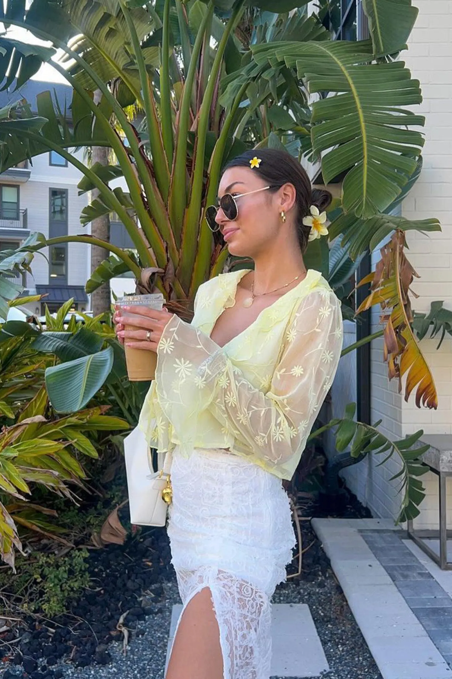 Discount Guilliana Yellow Ruffle Blouse Long Sleeves|Vacation Tops