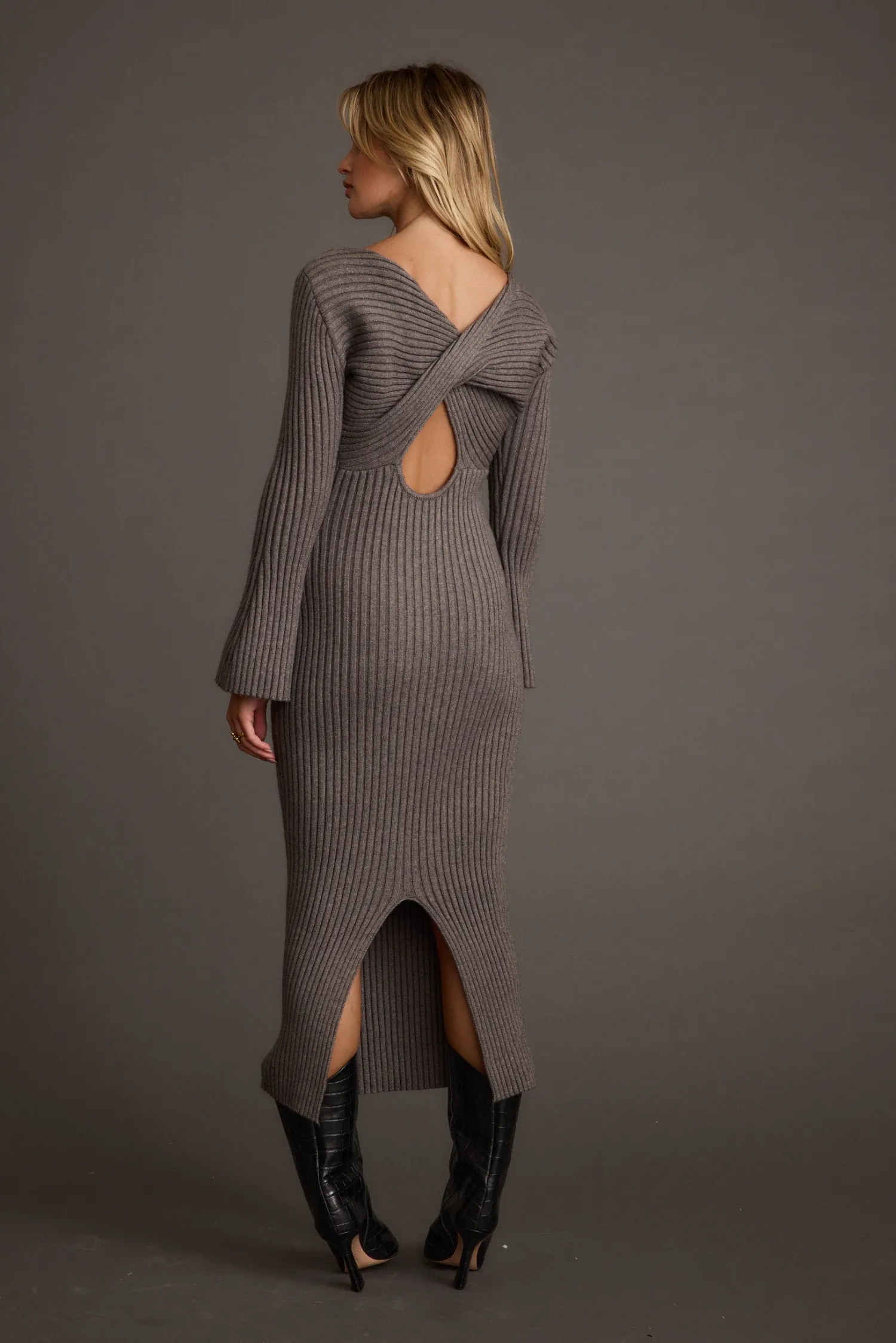 Sale Gwyneth Grey Sweater Midi Dress Date Night Dresses|Day Dresses