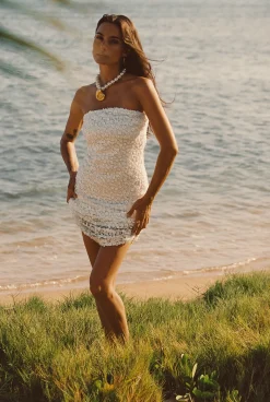 Best Hannah White Floral Applique Midi Dress Golden Hour Bachelorette|Western Bachelorette