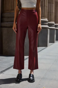 New Hayden Burgundy Faux Leather Pants Pants