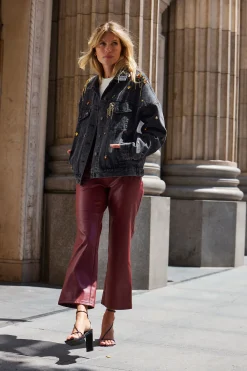 New Hayden Burgundy Faux Leather Pants Pants