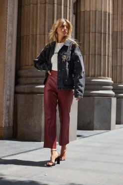 New Hayden Burgundy Faux Leather Pants Pants
