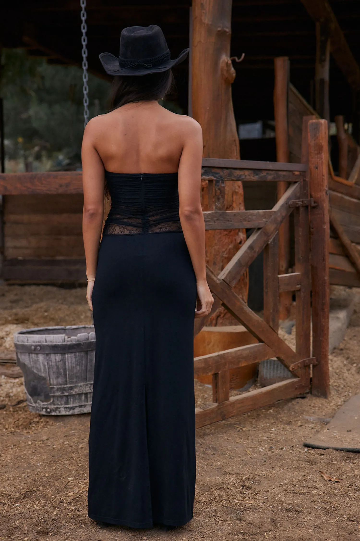 Best Hazel Black Lace Strapless Maxi Dress Maxi Dresses