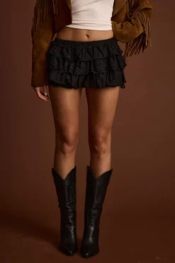 Outlet Heartstrings Black Ruffle Bloomer Shorts Shorts|Festival Style Steals