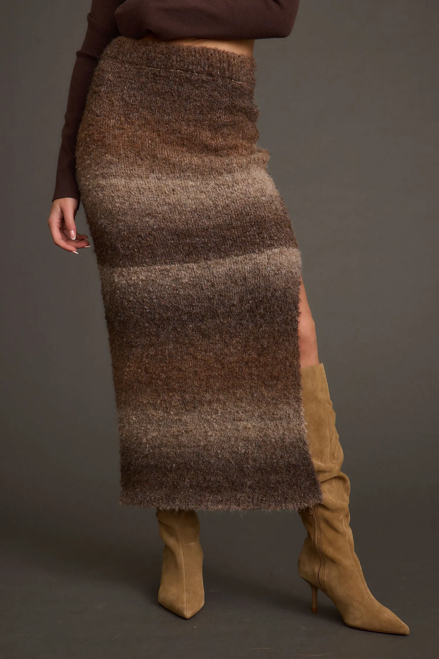 Online Helena Ombre Sweater Midi Skirt Date Night Bottoms|Skirts