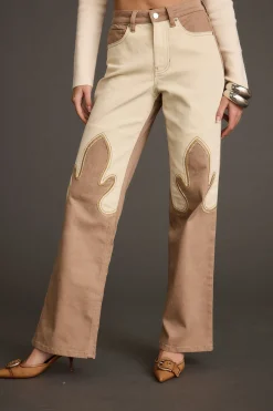 New High Noon Two Tone Western Pants Denim|Pants