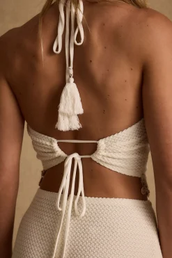 Best Isla Ivory Shell Trimmed Top Date Night Tops|Going Out Tops