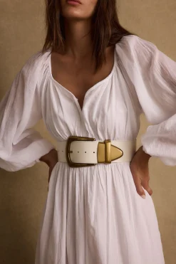 Best Jasper White And Gold Statement Belt Belts
