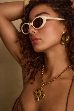 Hot Joanne Cream Milky Sunglasses Golden Hour Bachelorette|Seashells + Wedding Bells