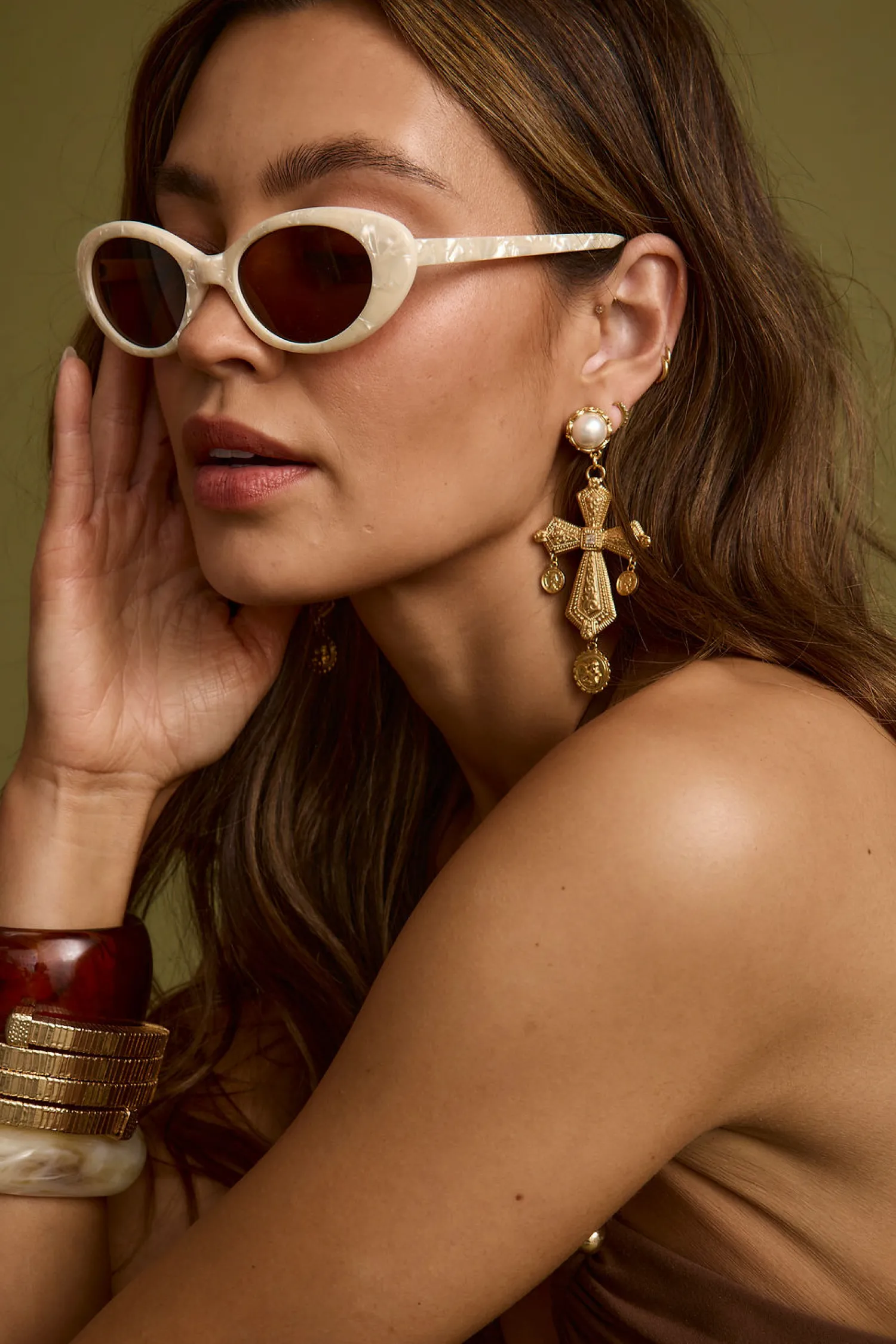 Hot Joanne Cream Milky Sunglasses Golden Hour Bachelorette|Seashells + Wedding Bells