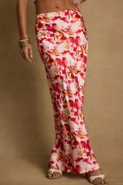 Discount Joelle Pink Floral Maxi Skirt Skirts|Sets