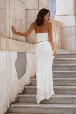 Best Jovie Ivory Knit Maxi Skirt Skirts|The White Edit