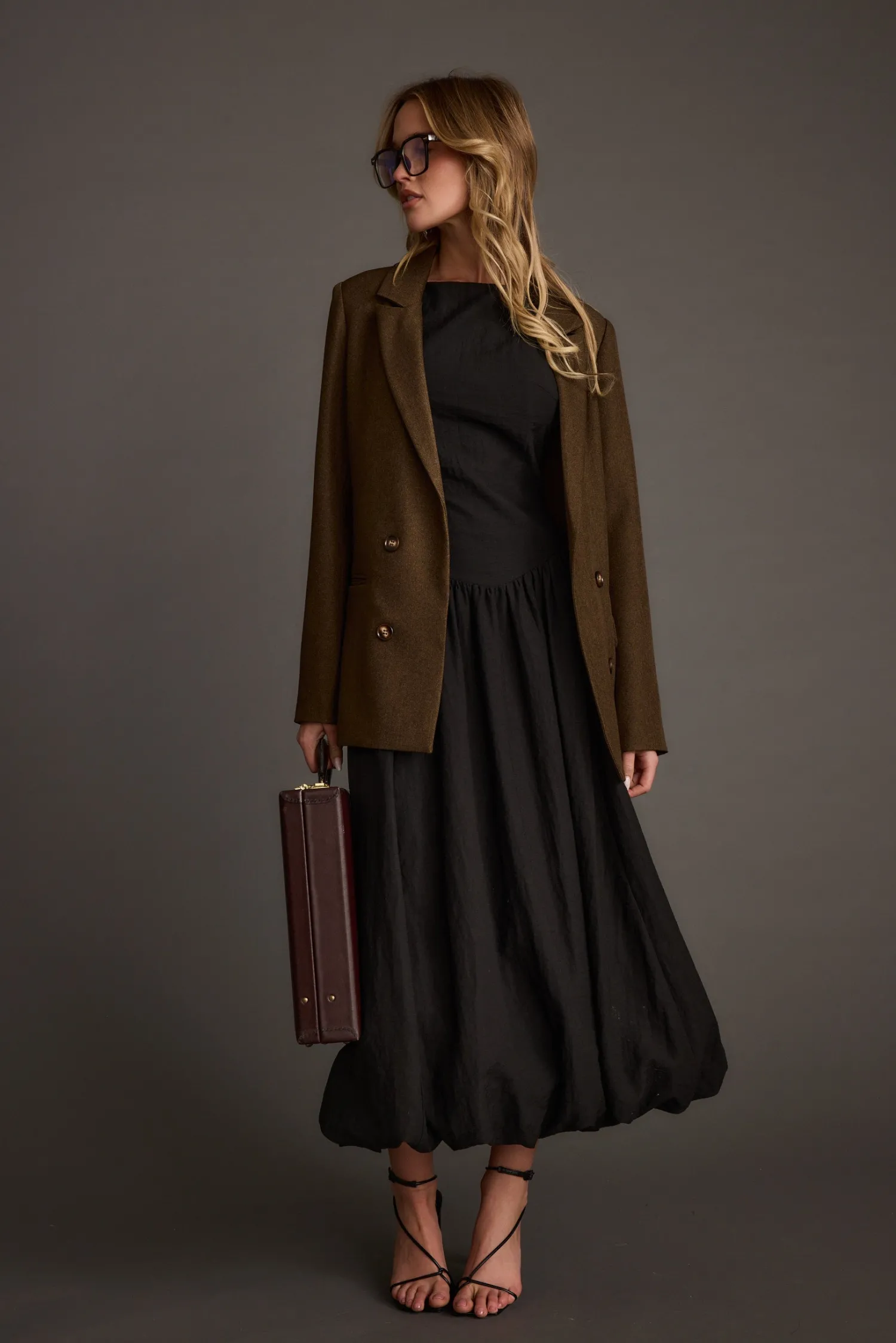 Online Kate Black Drop Waist Bubble Hem Midi Dress Midi Dresses