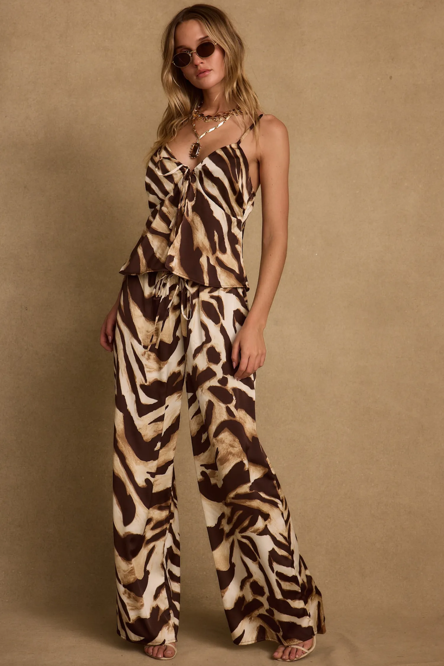 Discount Kiki Mocha Zebra Pant Date Night Bottoms|Sets