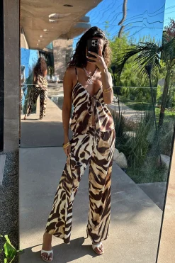Clearance Kiki Mocha Zebra Tank Date Night Tops|Sets