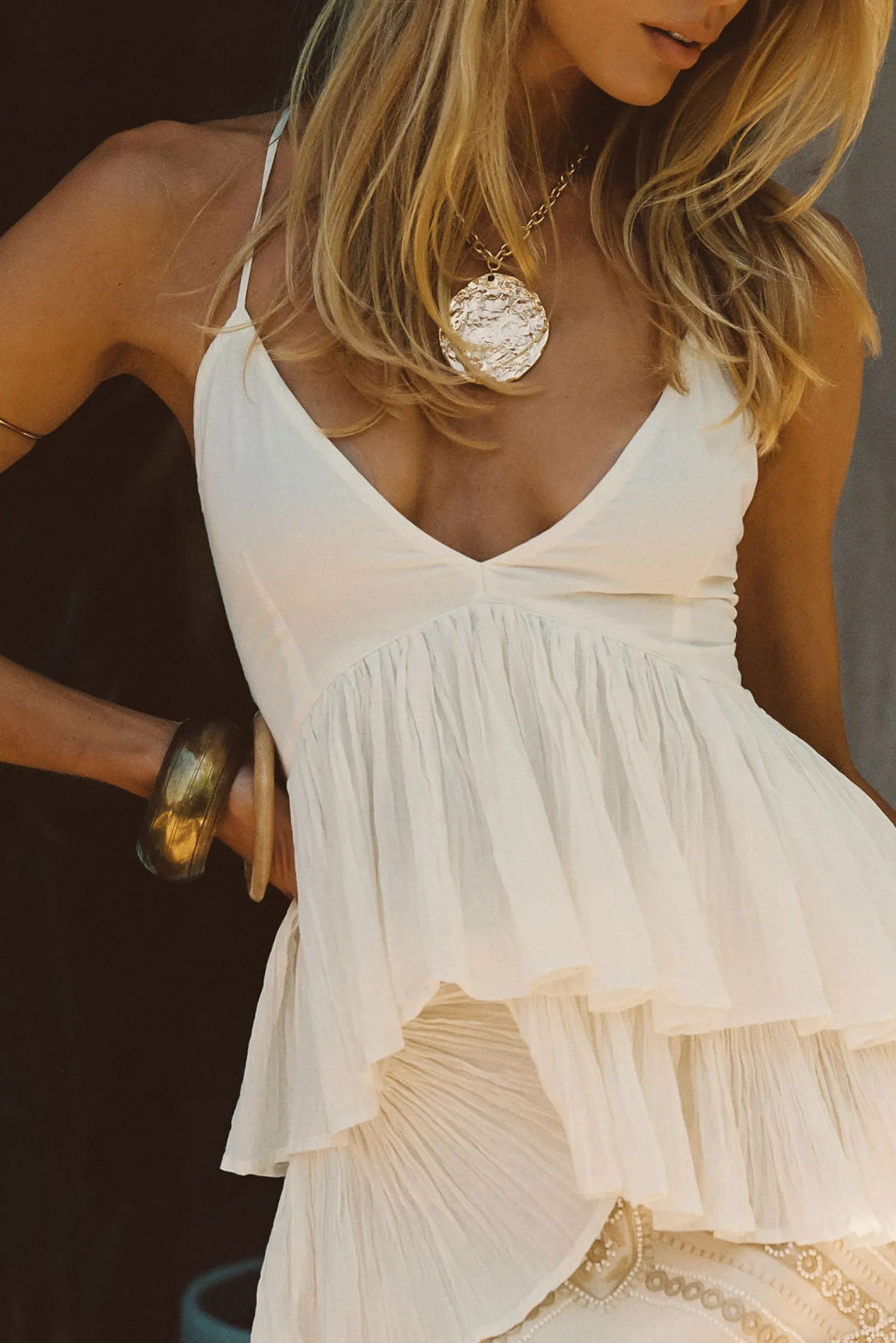 Outlet Lainey Ivory Babydoll Top Date Night Tops|Bridal Tops
