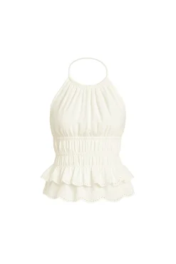 Hot Lily White Halter Top Date Night Tops|Tees + Tanks