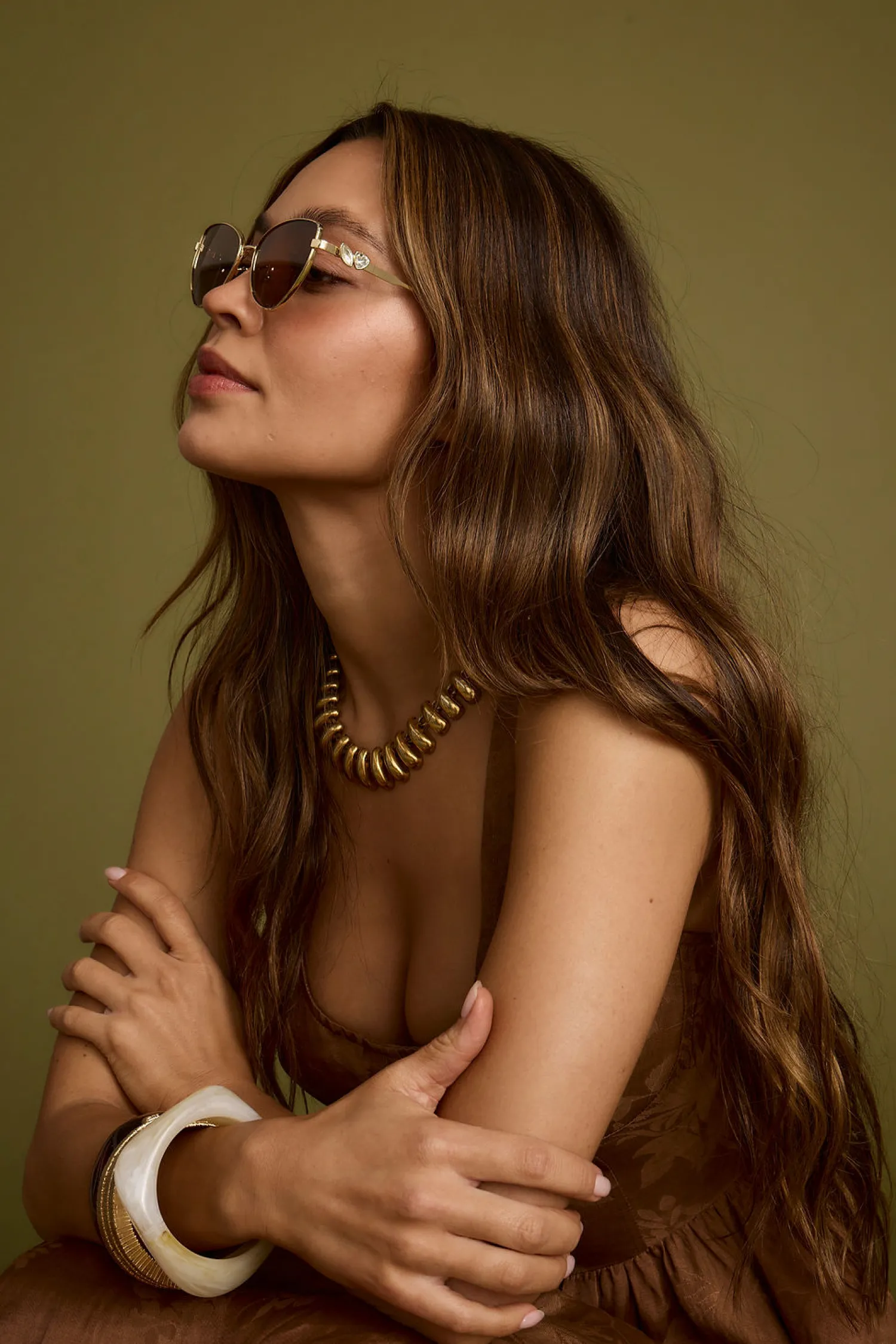 Fashion Lucas Brown Cat Eye Sunglasses Seashells + Wedding Bells|Honeymoon
