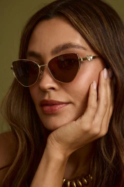 Fashion Lucas Brown Cat Eye Sunglasses Seashells + Wedding Bells|Honeymoon