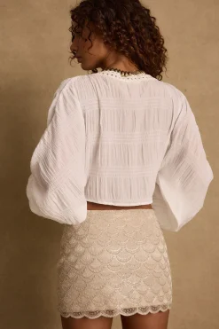 Outlet Lucinda Ivory Sequin Mini Skirt Date Night Bottoms|Going Out Bottoms