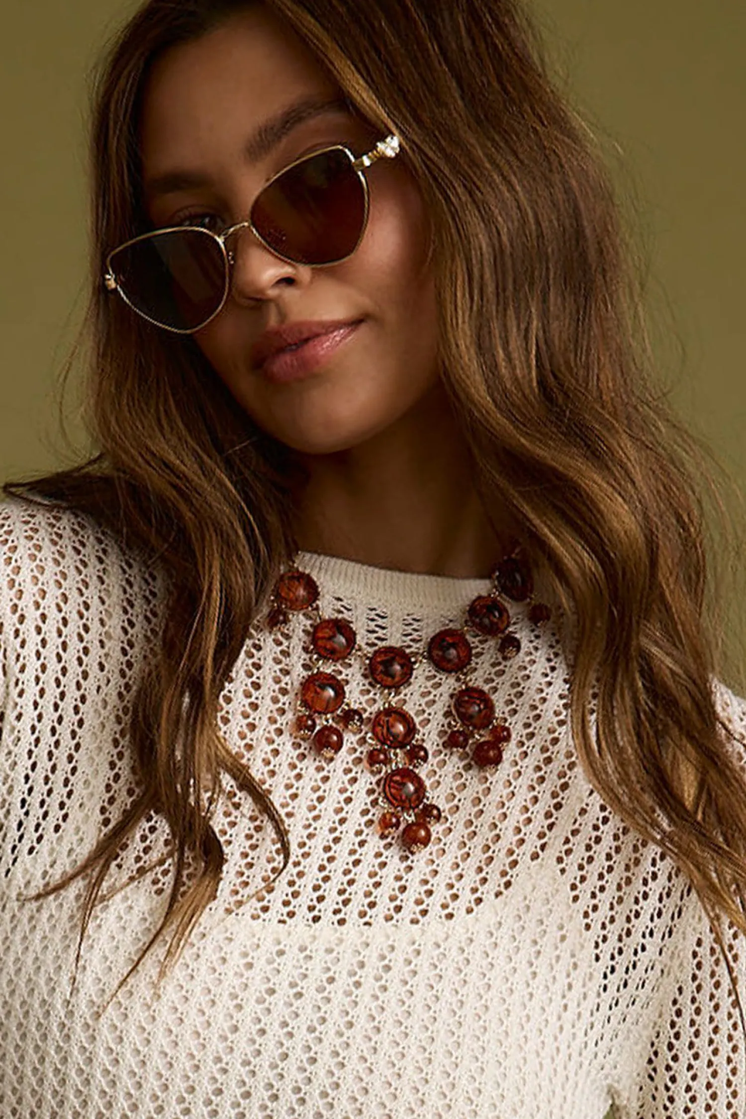Online Macy Amber Stone Necklace Jewelry