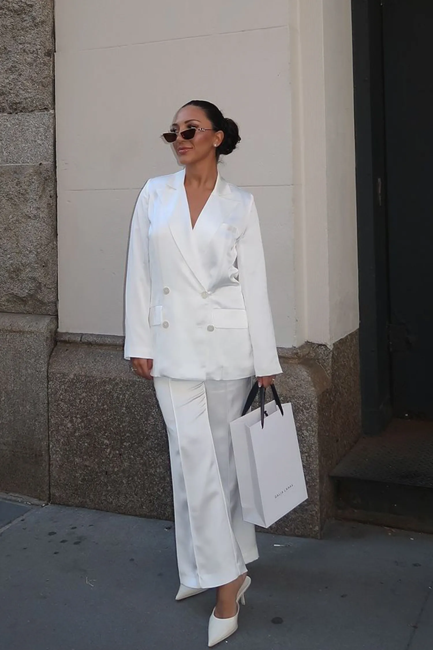 Online Madison White Satin Blazer Jackets|Sets