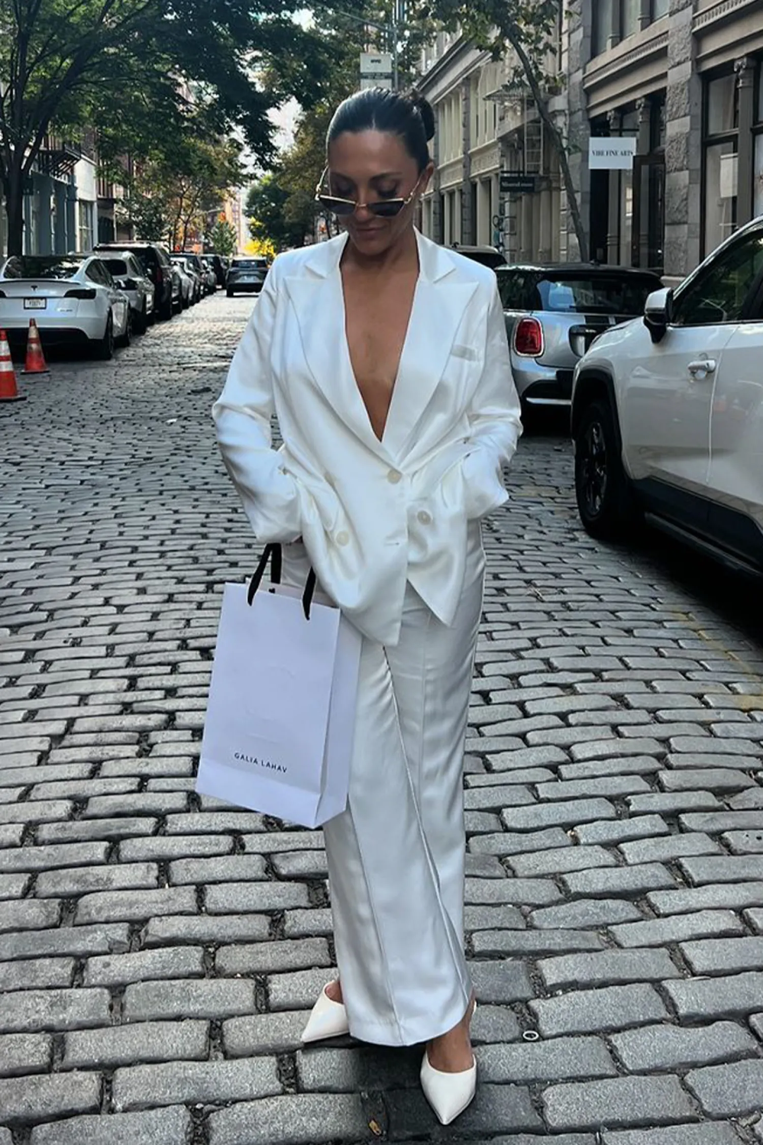 Online Madison White Satin Blazer Jackets|Sets