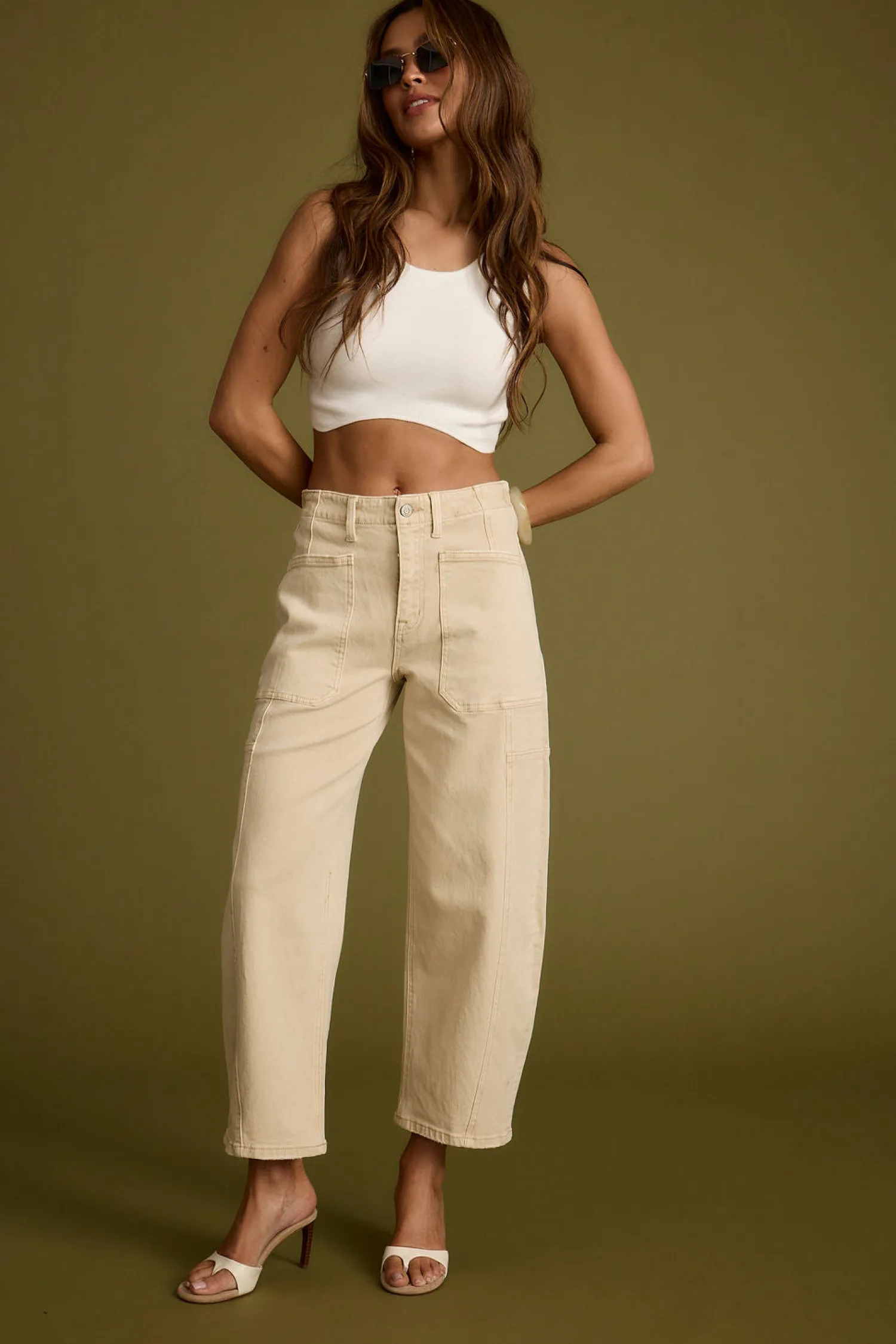 Fashion Malorie White Sleeveless Cropped Top Tees + Tanks|The White Edit