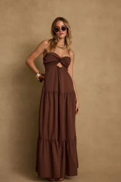 Clearance Mara Mocha Maxi Dress Day Dresses|Vacation Dresses