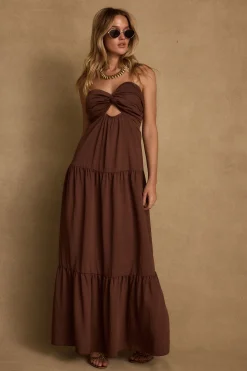 Clearance Mara Mocha Maxi Dress Day Dresses|Vacation Dresses