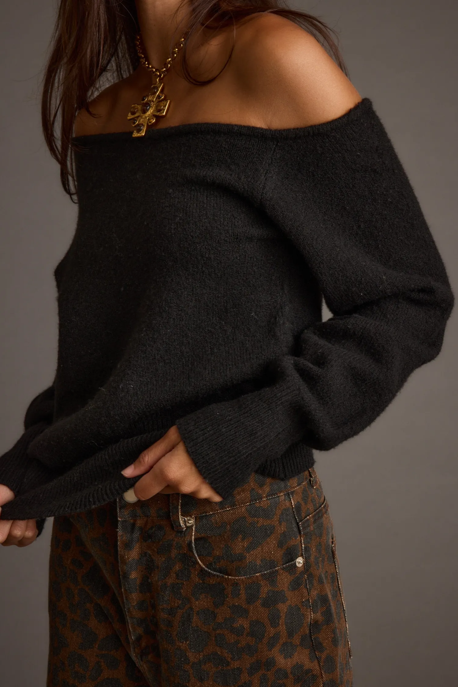 Sale Margot Black Asymmetrical Sweater Sweaters + Cardis|Long Sleeves
